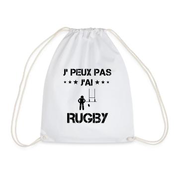 Je peux pas j'ai rugby sport cadeau humour - Sac de sport léger - blanc - Devant