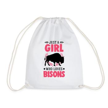 Buffalo Girl Bison Water Buffalo Buffalo - Drawstring Bag - white - Front