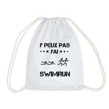Je peux pas j'ai swimrun cadeau humour - Sac de sport léger - blanc - Devant