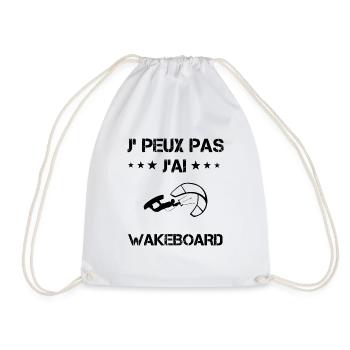 Je peux pas j'ai wakeboard wind surf cadeau humour - Sac de sport léger - blanc - Devant