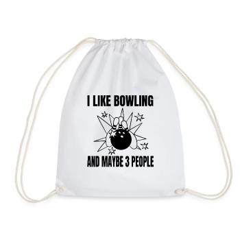 Bowling Bowling Kegel Bowler Bowling ball gift - Drawstring Bag - white - Front