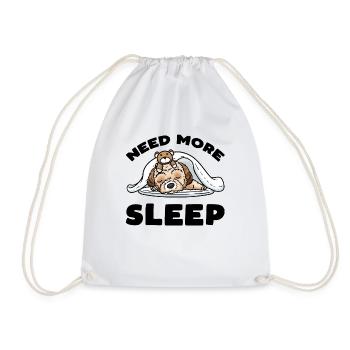 Chien maltipoo avec peluche dormant - Sac de sport léger - blanc - Devant
