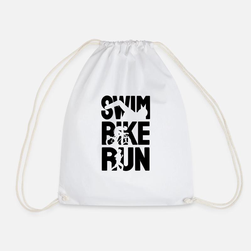Triathlon Triathlet - Drawstring Bag - white