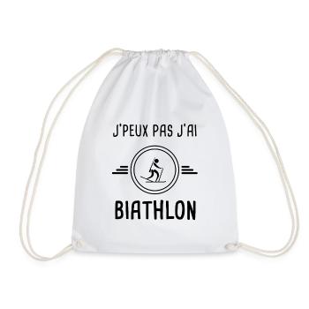 je peux pas j'ai biathlon pour biathlète - Sac de sport léger - blanc - Devant