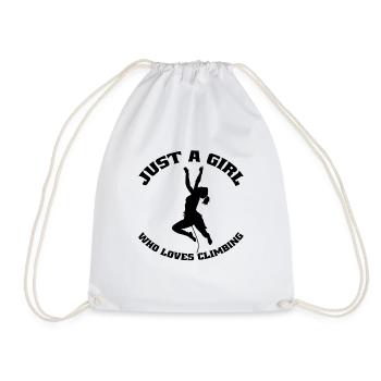 Climbing Woman Bouldering Girls Hiking Mountaineering - Drawstring Bag - white - Front