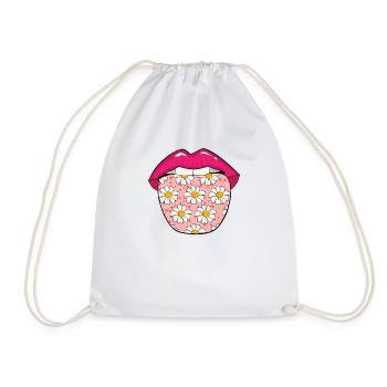 Fleur d’oie Langue de marguerite - Sac de sport léger - blanc - Devant