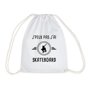 je peux pas j'ai skateboard pour skateboardeur - Sac de sport léger - blanc - Devant
