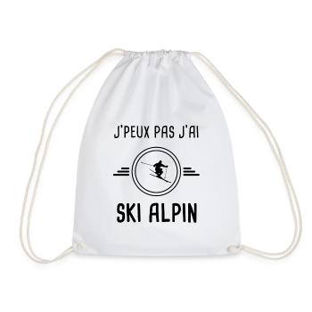 je peux pas j'ai ski alpin pour skieur - Sac de sport léger - blanc - Devant