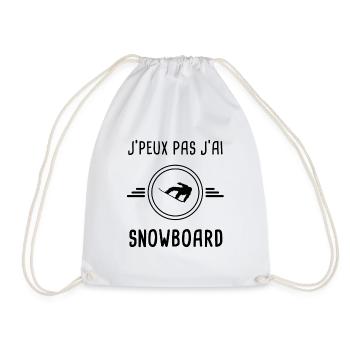 je peux pas j'ai snowboard pour snowboarder - Sac de sport léger - blanc - Devant