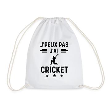 cadeau je peux pas j'ai cricket joueur - Sac de sport léger - blanc - Devant
