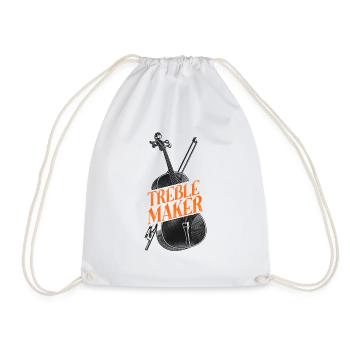Violin Violinist Pun Vintage - Drawstring Bag - white - Front