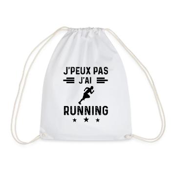 cadeau je peux pas j'ai running - Sac de sport léger - blanc - Devant