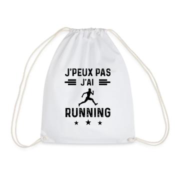 cadeau je peux pas j'ai running courir - Sac de sport léger - blanc - Devant