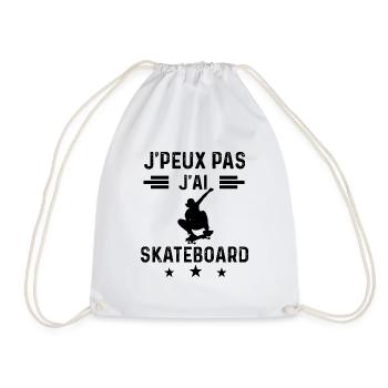 cadeau je peux pas j'ai skateboard - Sac de sport léger - blanc - Devant