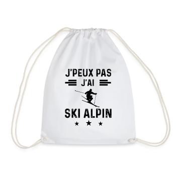 cadeau je peux pas j'ai ski alpin - Sac de sport léger - blanc - Devant