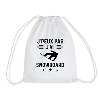 cadeau je peux pas j'ai snowboard - Sac de sport léger - blanc - Devant
