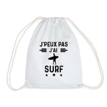 cadeau je peux pas j'ai surf - Sac de sport léger - blanc - Devant