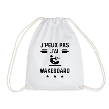 cadeau je peux pas j'ai wakeboard - Sac de sport léger - blanc - Devant