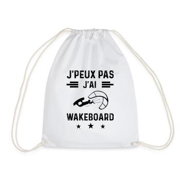 cadeau je peux pas j'ai wakeboard wind surf - Sac de sport léger - blanc - Devant