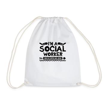 Black Social Worker School Social Work - Drawstring Bag - white - Front