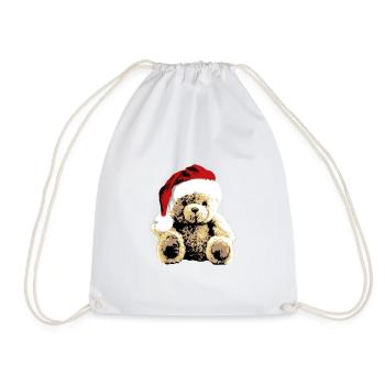 Teddy Bear Teddy Bear Cartoon Teddy bear Christmas - Drawstring Bag - white - Front