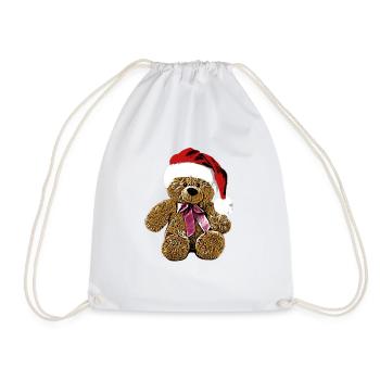 Teddy Bear Teddy Bear Cartoon Teddy bear Christmas - Drawstring Bag - white - Front