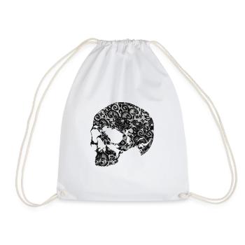 Skull - Drawstring Bag - white - Front