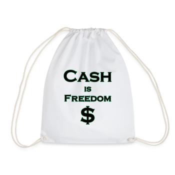 L’argent comptant est FREEDOM $ - noir avec bordure verte - Sac de sport léger - blanc - Devant