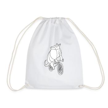 Armadillo Cycling Bike - Drawstring Bag - white - Front