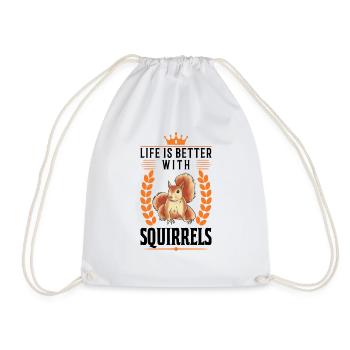 La vie est meilleure écureuil - Sac de sport léger - blanc - Devant