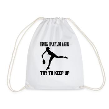 Tennis girls Tennis player Mrs. Tennis club - Drawstring Bag - white - Front