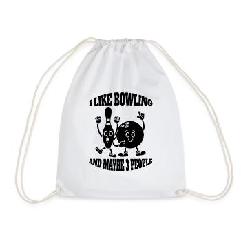 Bowling Skittles Gift Bowling Ball Kegel Bowler - Drawstring Bag - white - Front