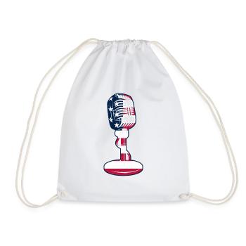 Podcast Mic Podcasting Podcast America Flag - Sac de sport léger - blanc - Devant