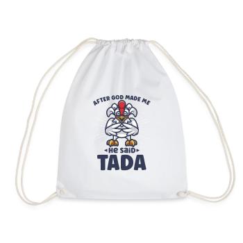 Chicken Farmer Gift Funny Chickens Country Farm - Drawstring Bag - white - Front