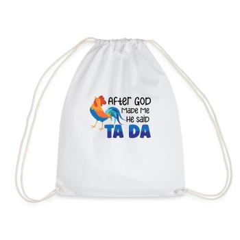 Chicken Farmer Gift Funny Chickens Country Farm - Drawstring Bag - white - Front