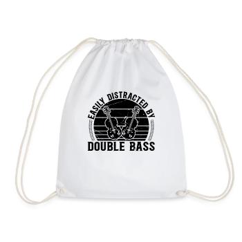 Easily Distracted By Double Bass - Double Bass Con - Turnbeutel - Weiß - Vorne