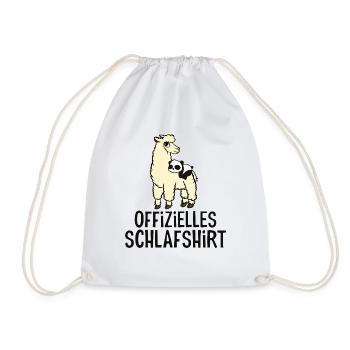Offizielles Schlafshirt Panda Alpaka Tier - Turnbeutel - Weiß - Vorne