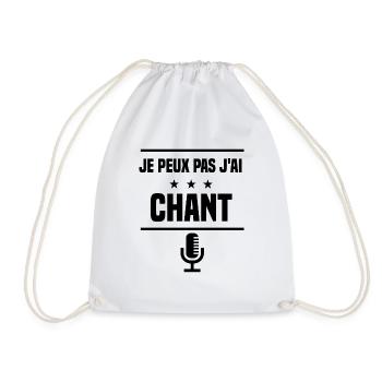 j'peux pas j'ai chant MIC humour - Sac de sport léger - blanc - Devant