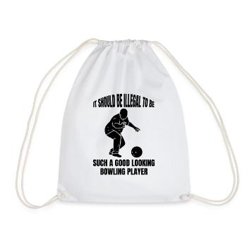 Bowling Bowling Kegel Bowler Gift Bowling ball - Drawstring Bag - white - Front