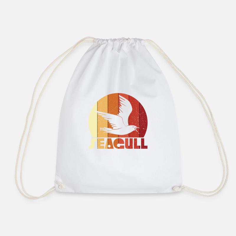 Seagull - Drawstring Bag - white