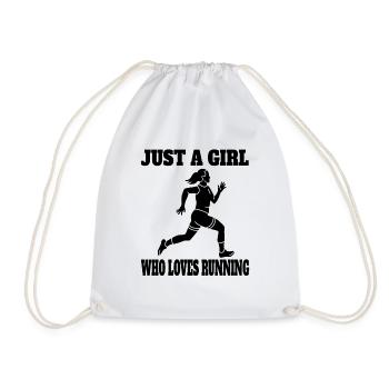 Jogger cardio training race fit jogging running - Drawstring Bag - white - Front