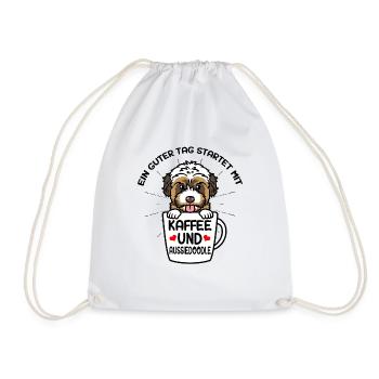 Kaffee Und Aussiedoodle Hund - Turnbeutel - Weiß - Vorne