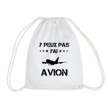 j'peux pas j'ai avion cadeau pilote - Sac de sport léger - blanc - Devant