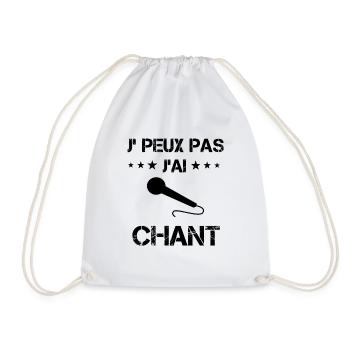 j'peux pas j'ai chant micro cadeau chanteur - Sac de sport léger - blanc - Devant