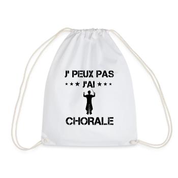 j'peux pas j'ai chorale cadeau choriste - Sac de sport léger - blanc - Devant