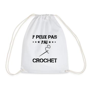 j'peux pas j'ai crochet cadeau couture - Sac de sport léger - blanc - Devant