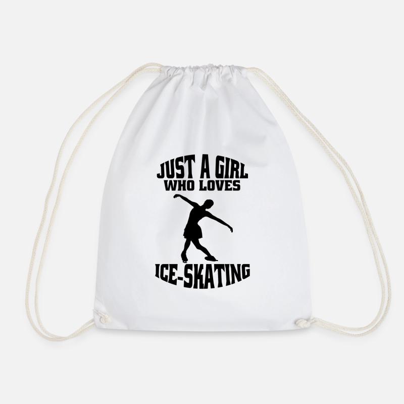 Figure skating ice skating skate figure skating - Drawstring Bag - white