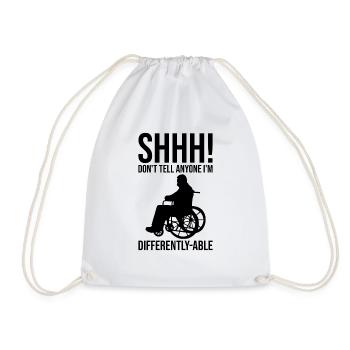Funny Spinal Cord Injury Wheelchair Cross-Section - Drawstring Bag - white - Front