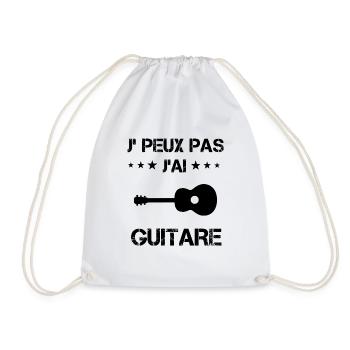 j'peux pas j'ai guitare cadeau gutariste - Sac de sport léger - blanc - Devant