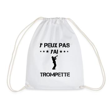 j'peux pas j'ai trompette cadeau trompettiste - Sac de sport léger - blanc - Devant